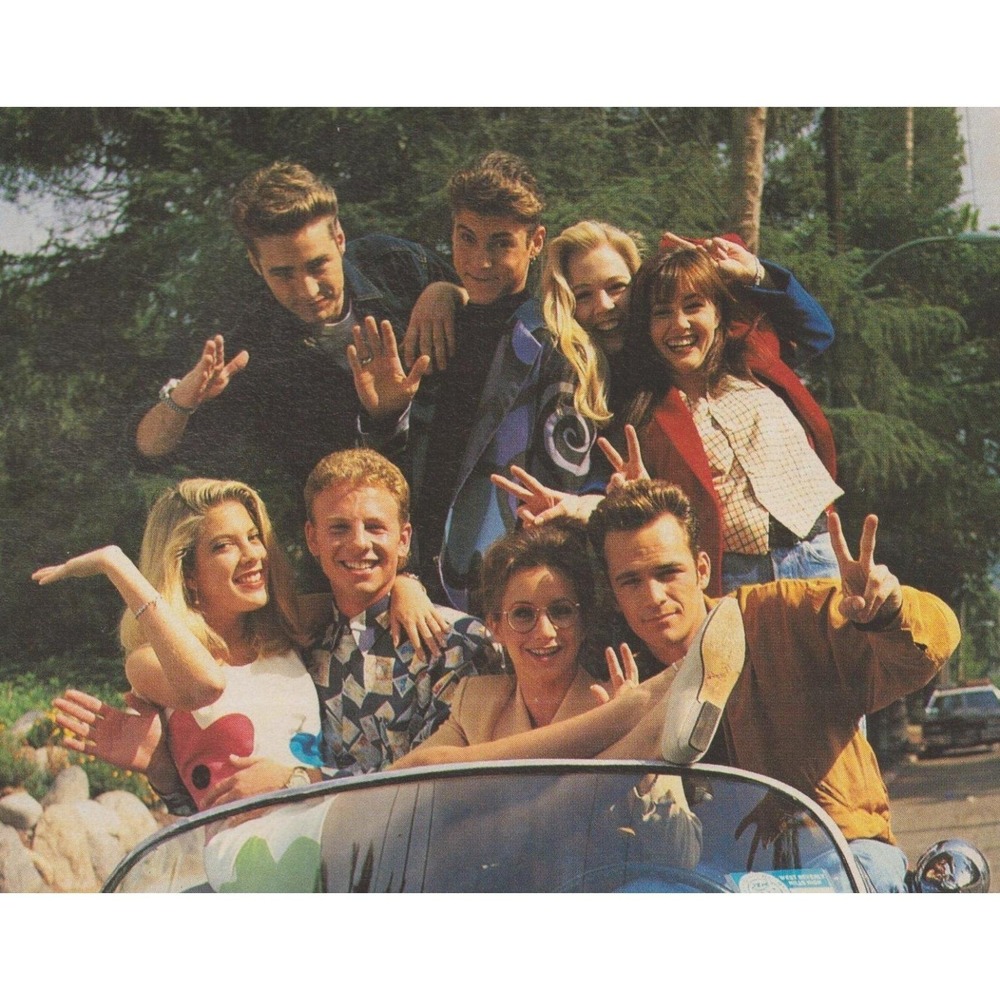 Vintage 1992 Beverly Hills 90210 Print Ad Cast TV Show Teen Drama Luke Perry